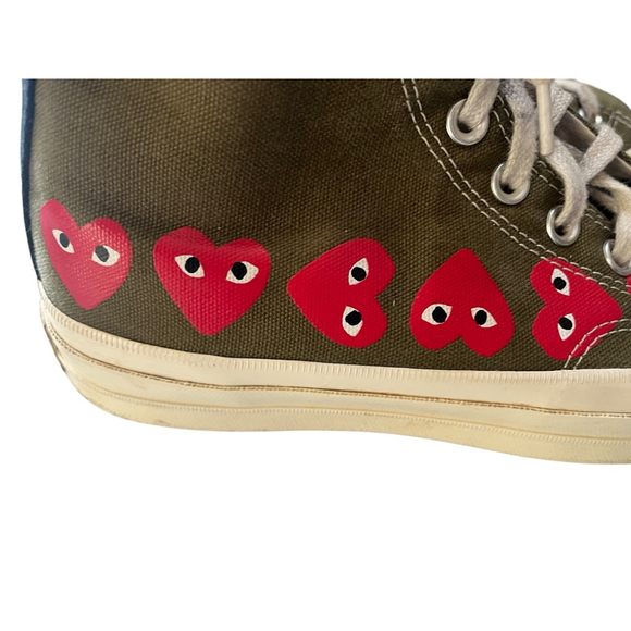 Converse x Comme des Garcons Play Chuck 70 Heart Sneakers Shoe Size 7 M, 9W Red - Picture 5 of 8